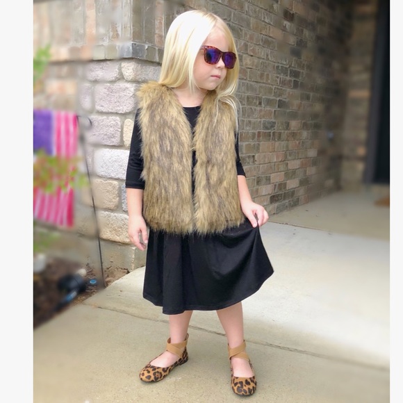 Toddler Black dress with pockets, 3/4 sleeve - Picture 4 of 5